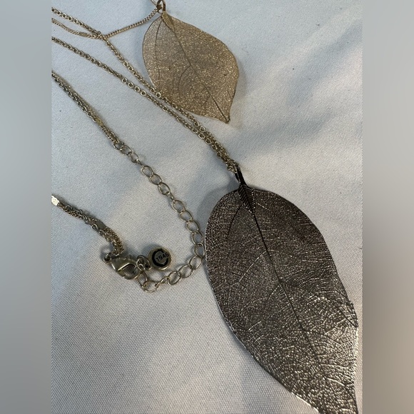 Vintage double strand C1946 dipped leaf necklace - Picture 7 of 7